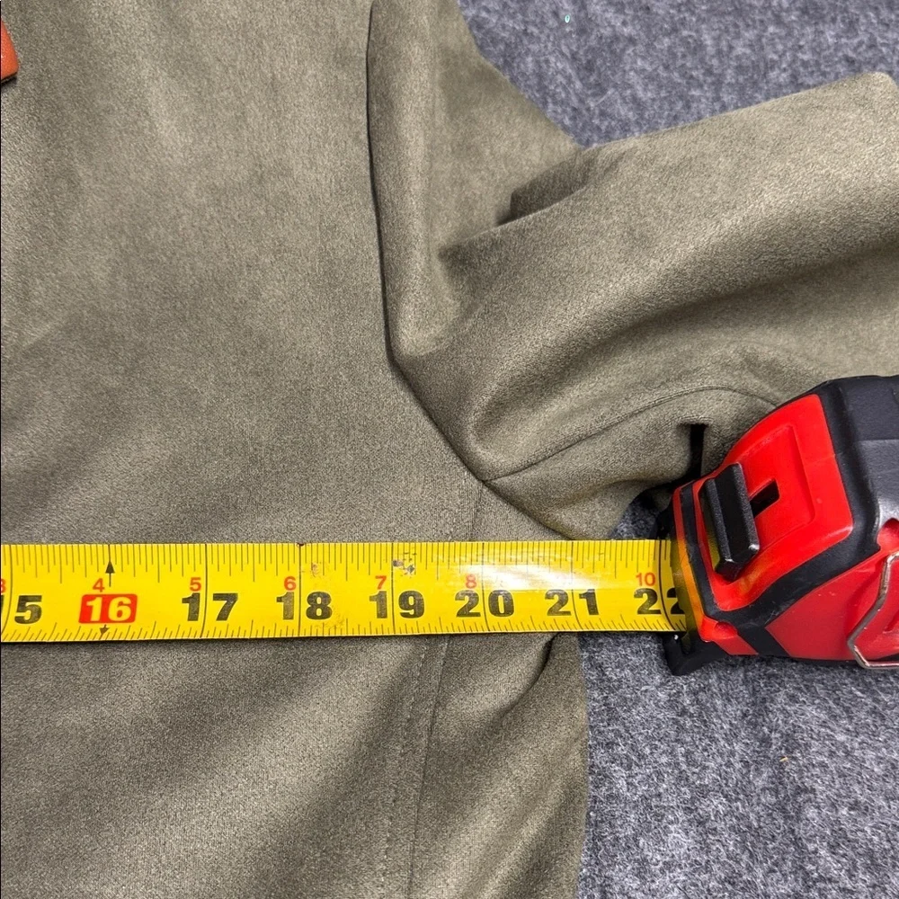Manley Stylish Olive Blazer with Tan Leather Details - Picture 7 of 7